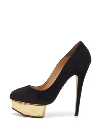 Pre-owned Charlotte Olympia Dolly Platform Pumps In Black