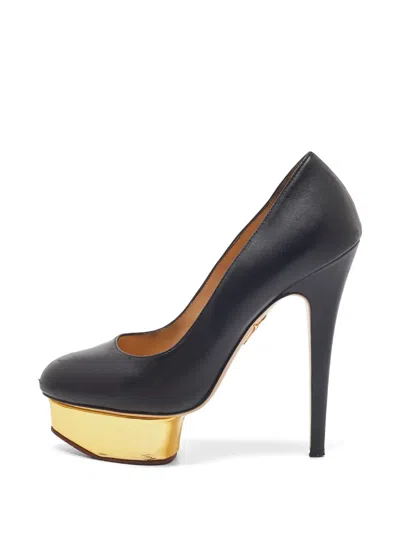 Pre-owned Charlotte Olympia Dolly Platform Pumps In Black