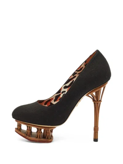 Pre-owned Charlotte Olympia Dolly Platform Pumps In Black