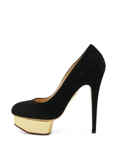 Pre-owned Charlotte Olympia Dolly Platform Pumps In Black