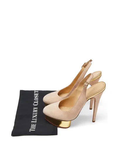 Pre-owned Charlotte Olympia Dolly Platform Pumps In Neutral