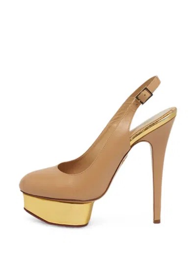 Pre-owned Charlotte Olympia Dolly Pumps In Neutral