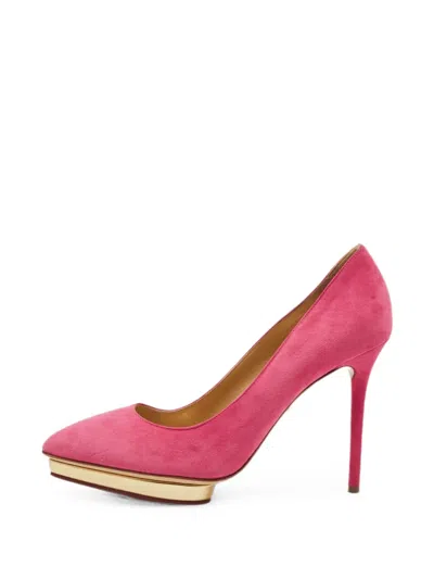 Pre-owned Charlotte Olympia Dotty Platform Pumps In Pink
