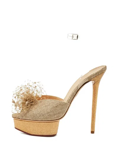 Pre-owned Charlotte Olympia Embellished Sandals In Neutral