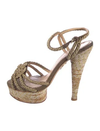 Pre-owned Charlotte Olympia Espadrilles In Gold