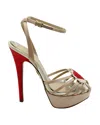 Charlotte Olympia Forever Heart Platform Sandals In Peach Satin In White