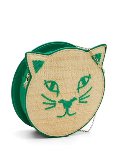 Pre-owned Charlotte Olympia Kitty Clutch Bag In Green