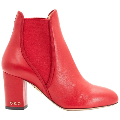 Charlotte Olympia Ladies Red Xx Solid Calf Boots