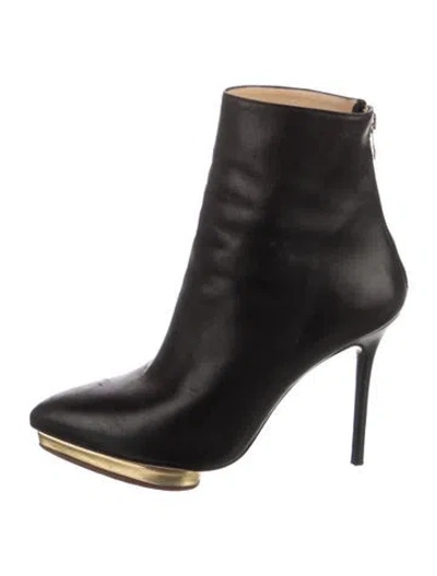 Pre-owned Charlotte Olympia Leather Boots In Black