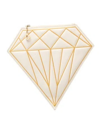 Pre-owned Charlotte Olympia Leather Clutch In Neutral