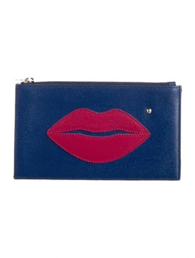 Pre-owned Charlotte Olympia Leather Printed Wallet In Blue