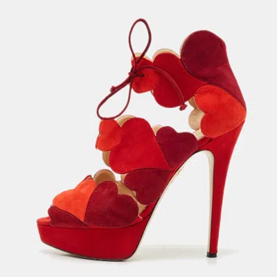 Charlotte Olympia Multicolor Suede Head Over Platform Sandals In Animal Print