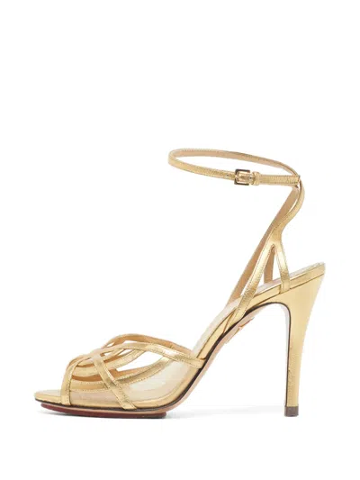 Pre-owned Charlotte Olympia Olympia Leather Heeled Sandals In Gold