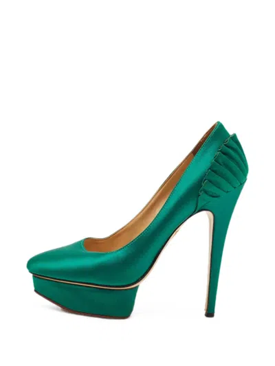 Pre-owned Charlotte Olympia Paloma Platform Pumps In Green