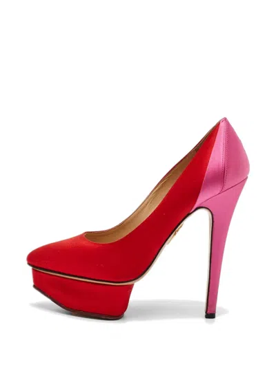 Pre-owned Charlotte Olympia Paloma Platform Pumps In Red
