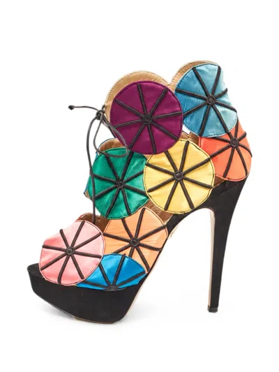 Pre-owned Charlotte Olympia Parasol-patch Platform Sandals In Yellow
