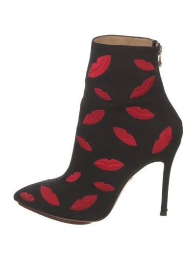 Pre-owned Charlotte Olympia Patterned Embroidered Accent Boots In Multi