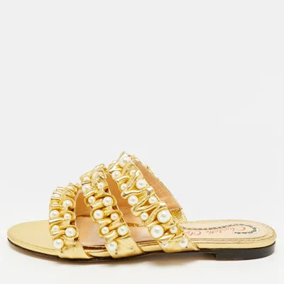 Charlotte Olympia Pearl Embellished In Gold