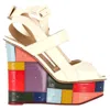 Charlotte Olympia Peep-toe Wedge Sandals In Multicolor Leather