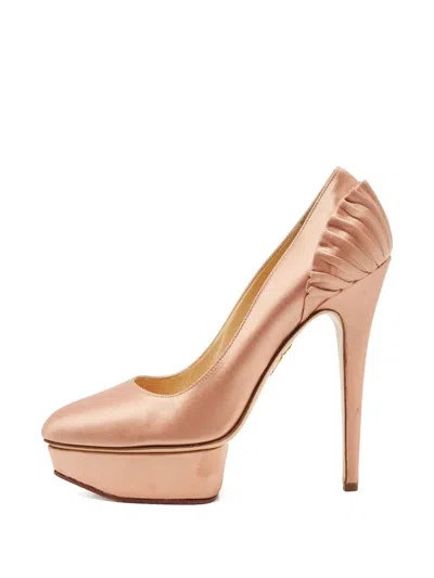Pre-owned Charlotte Olympia Pleated Pumps In Pink