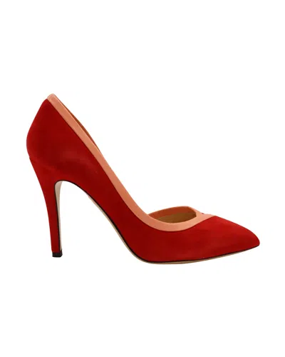 Charlotte Olympia Pointed Pumps In Red Suede