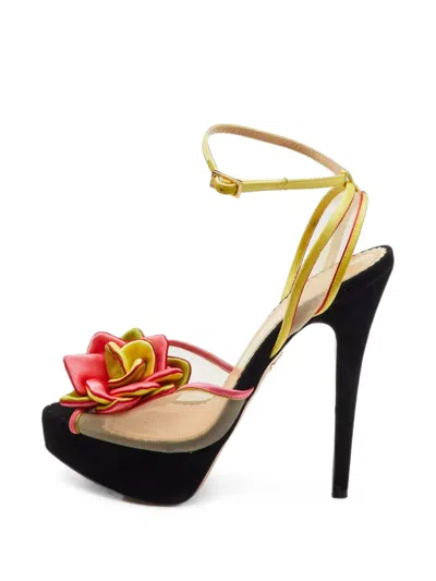 Pre-owned Charlotte Olympia Pomeline Heeled Sandals In Black