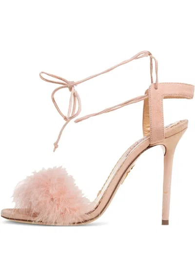 Pre-owned Charlotte Olympia  110mm Salsa Feather-embellished Sandals