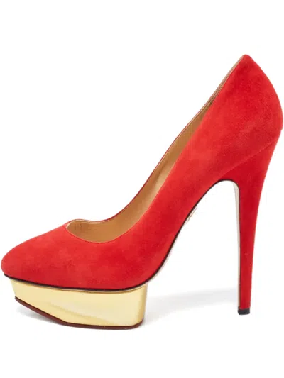 Pre-owned Charlotte Olympia  120mm Suede Pumps