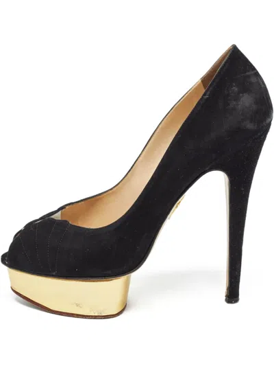 Pre-owned Charlotte Olympia  145mm Peep-toe Platform Pumps