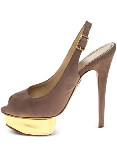 Pre-owned Charlotte Olympia  150mm Slingback Pumps