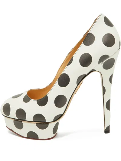 Pre-owned Charlotte Olympia  155mm Dolly Polka-dot Platform Pumps