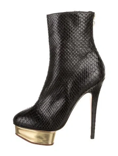 Pre-owned Charlotte Olympia Python Boots In Black