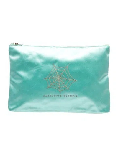 Pre-owned Charlotte Olympia Satin Clutch In Blue