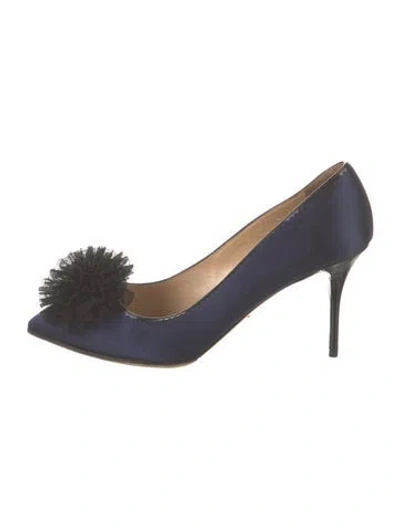 Pre-owned Charlotte Olympia Satin Pom-pom Embellishments Pumps In Multi