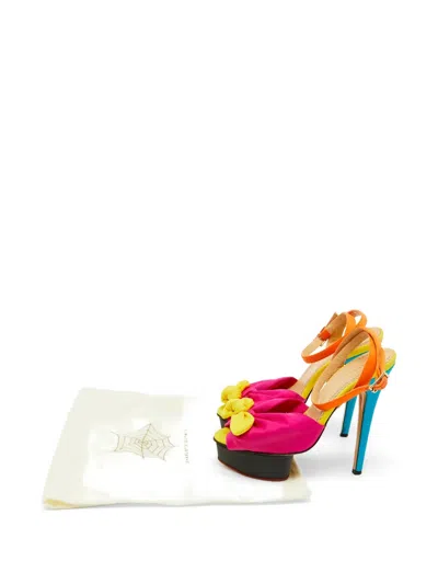 Pre-owned Charlotte Olympia Serena Bow Sandals In Pink