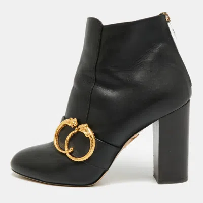 Pre-owned Charlotte Olympia Size 38 Black Leather Ankle Length Boots