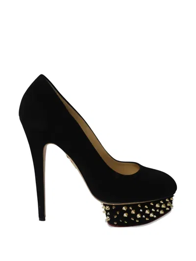 Pre-owned Charlotte Olympia Studded Platform Heels In Black