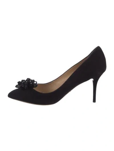 Pre-owned Charlotte Olympia Suede Crystal Embellishments Pumps In Multi