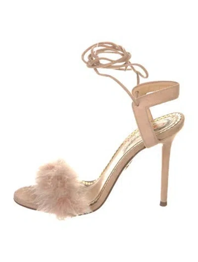 Pre-owned Charlotte Olympia Suede Gladiator Sandals In Pink