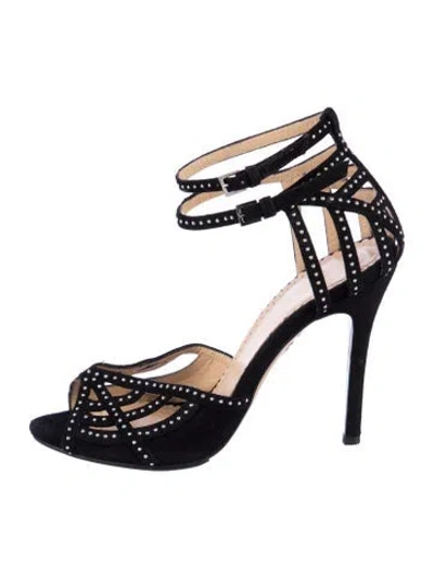 Pre-owned Charlotte Olympia Suede Patterned D'orsay Pumps In Blue