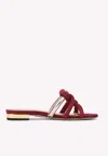 Charlotte Olympia Thalia Entwined Slip-on Flats In Red