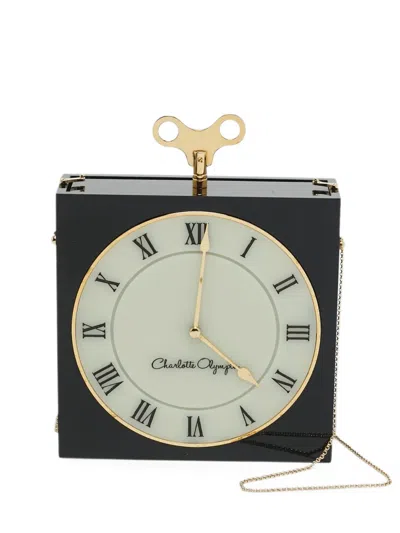 Pre-owned Charlotte Olympia Time Piece Chain-strap Cross Body Bag In Black