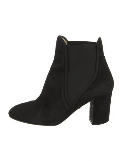 Pre-owned Charlotte Olympia Velvet Chelsea Boots In Black