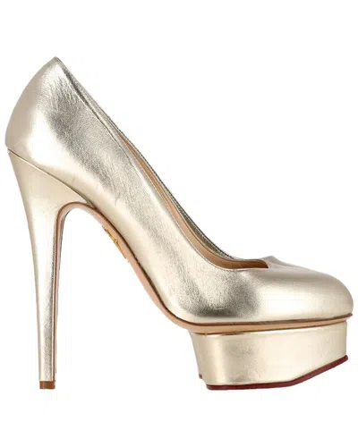 Pre-owned Charlotte Olympia Women's Leather Dolly Platform Pump (authentic Pre-loved) In Brown