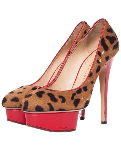 Pre-owned Charlotte Olympia Women's Patent Leather Polly Pump (authentic Pre-loved) In Black