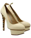Charlotte Olympia Women's Polyamide Platform Leopard Heel Pump (authentic Pre-loved) In Neutral