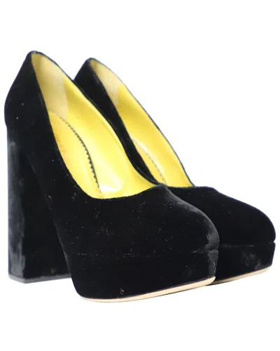 CHARLOTTE OLYMPIA CHARLOTTE OLYMPIA WOMEN'S VELVET PLATFORM PUMP, SIZE 39 (AUTHENTIC PRE-LOVED)