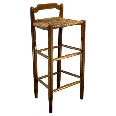 Pre-owned Charlotte Perriand A Brutalist Mid-century-modern Rustic Bar Stool Chair, France 1950 In Brown