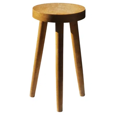 Pre-owned Charlotte Perriand A Mid-century-modern Modernist Tripod Stool, France 1950 In Brown