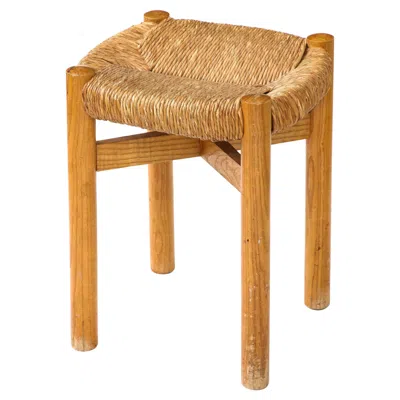 Pre-owned Charlotte Perriand Ash And Cord Stool By , France, C. 1960 In Brown